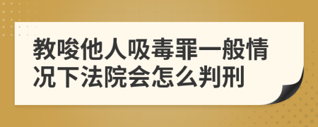 教唆他人吸毒罪一般情况下法院会怎么判刑