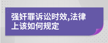 强奸罪诉讼时效,法律上该如何规定