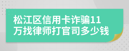 松江区信用卡诈骗11万找律师打官司多少钱