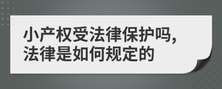 小产权受法律保护吗,法律是如何规定的