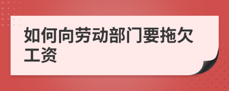 如何向劳动部门要拖欠工资