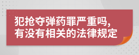 犯抢夺弹药罪严重吗,有没有相关的法律规定