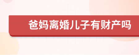 爸妈离婚儿子有财产吗