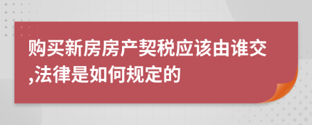 购买新房房产契税应该由谁交,法律是如何规定的