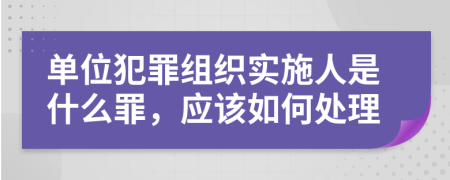 单位犯罪组织实施人是什么罪，应该如何处理