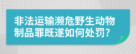 非法运输濒危野生动物制品罪既遂如何处罚?