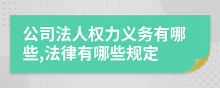 公司法人权力义务有哪些,法律有哪些规定