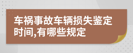 车祸事故车辆损失鉴定时间,有哪些规定