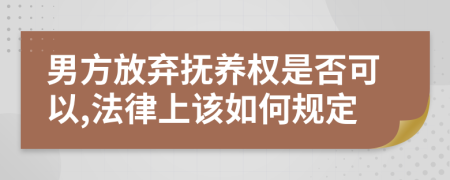 男方放弃抚养权是否可以,法律上该如何规定