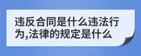违反合同是什么违法行为,法律的规定是什么