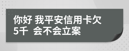 你好 我平安信用卡欠5千  会不会立案