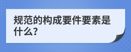 规范的构成要件要素是什么？