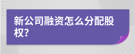 新公司融资怎么分配股权？