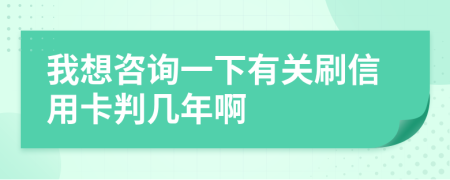 我想咨询一下有关刷信用卡判几年啊