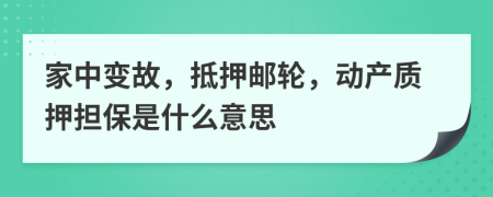 家中变故，抵押邮轮，动产质押担保是什么意思