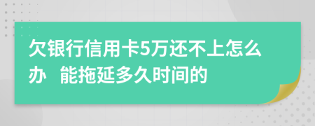 欠银行信用卡5万还不上怎么办   能拖延多久时间的