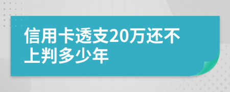 信用卡透支20万还不上判多少年