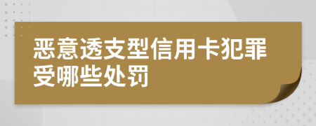 恶意透支型信用卡犯罪受哪些处罚