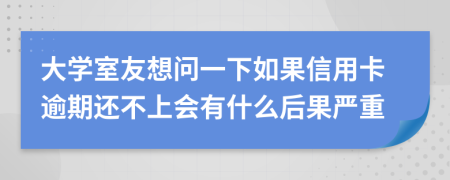 大学室友想问一下如果信用卡逾期还不上会有什么后果严重