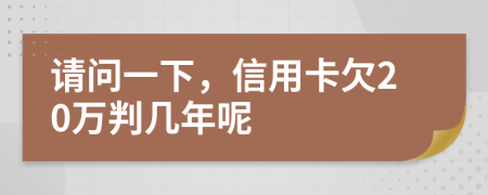 请问一下，信用卡欠20万判几年呢