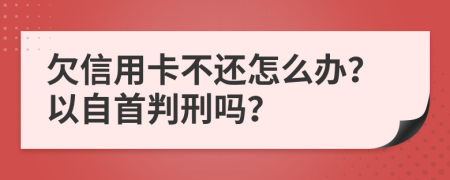 欠信用卡不还怎么办？以自首判刑吗？