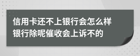 信用卡还不上银行会怎么样 银行除呢催收会上诉不的