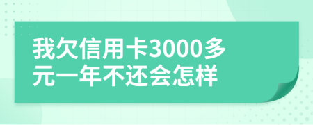 我欠信用卡3000多元一年不还会怎样