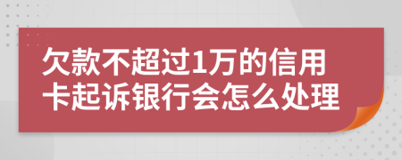 欠款不超过1万的信用卡起诉银行会怎么处理