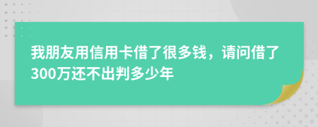 我朋友用信用卡借了很多钱，请问借了300万还不出判多少年