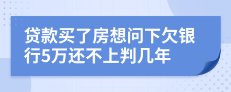 贷款买了房想问下欠银行5万还不上判几年