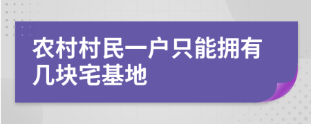 农村村民一户只能拥有几块宅基地