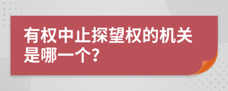 有权中止探望权的机关是哪一个？