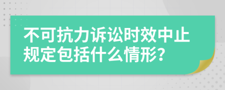 不可抗力诉讼时效中止规定包括什么情形？