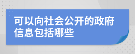 可以向社会公开的政府信息包括哪些