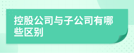 控股公司与子公司有哪些区别