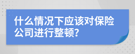 什么情况下应该对保险公司进行整顿？