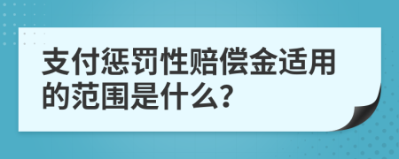 支付惩罚性赔偿金适用的范围是什么？