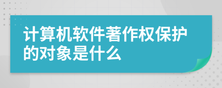 计算机软件著作权保护的对象是什么