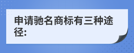 申请驰名商标有三种途径: