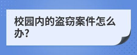 校园内的盗窃案件怎么办?