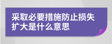 采取必要措施防止损失扩大是什么意思