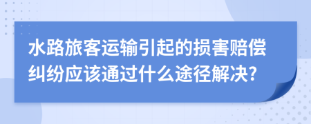 水路旅客运输引起的损害赔偿纠纷应该通过什么途径解决?