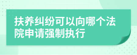 扶养纠纷可以向哪个法院申请强制执行