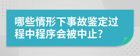 哪些情形下事故鉴定过程中程序会被中止?