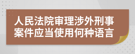 人民法院审理涉外刑事案件应当使用何种语言