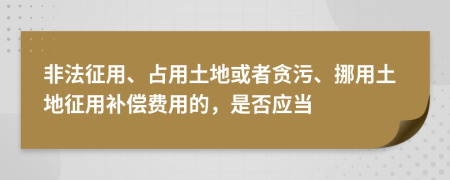 非法征用、占用土地或者贪污、挪用土地征用补偿费用的，是否应当