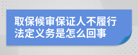 取保候审保证人不履行法定义务是怎么回事