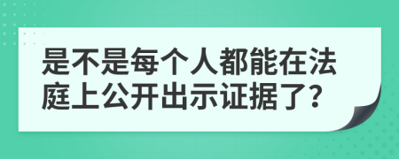 是不是每个人都能在法庭上公开出示证据了？