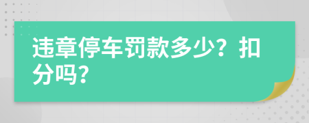 违章停车罚款多少？扣分吗？