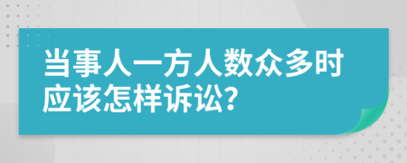 当事人一方人数众多时应该怎样诉讼？